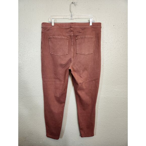 Spanx By Sara Blakely Womens Rustic Pink Red Stretch High Rise Ankle Jeggings 2X - Picture 2 of 7